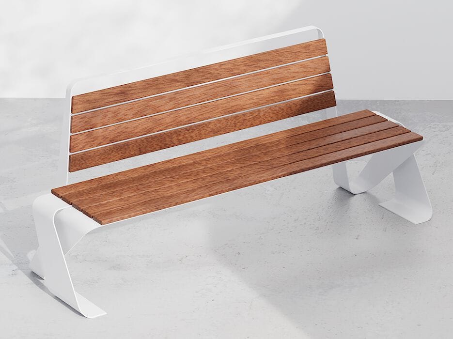 Стальная и деревянная скамья со спинкой DIMCAR EDDIE ARCH-00014422 - Вид №1