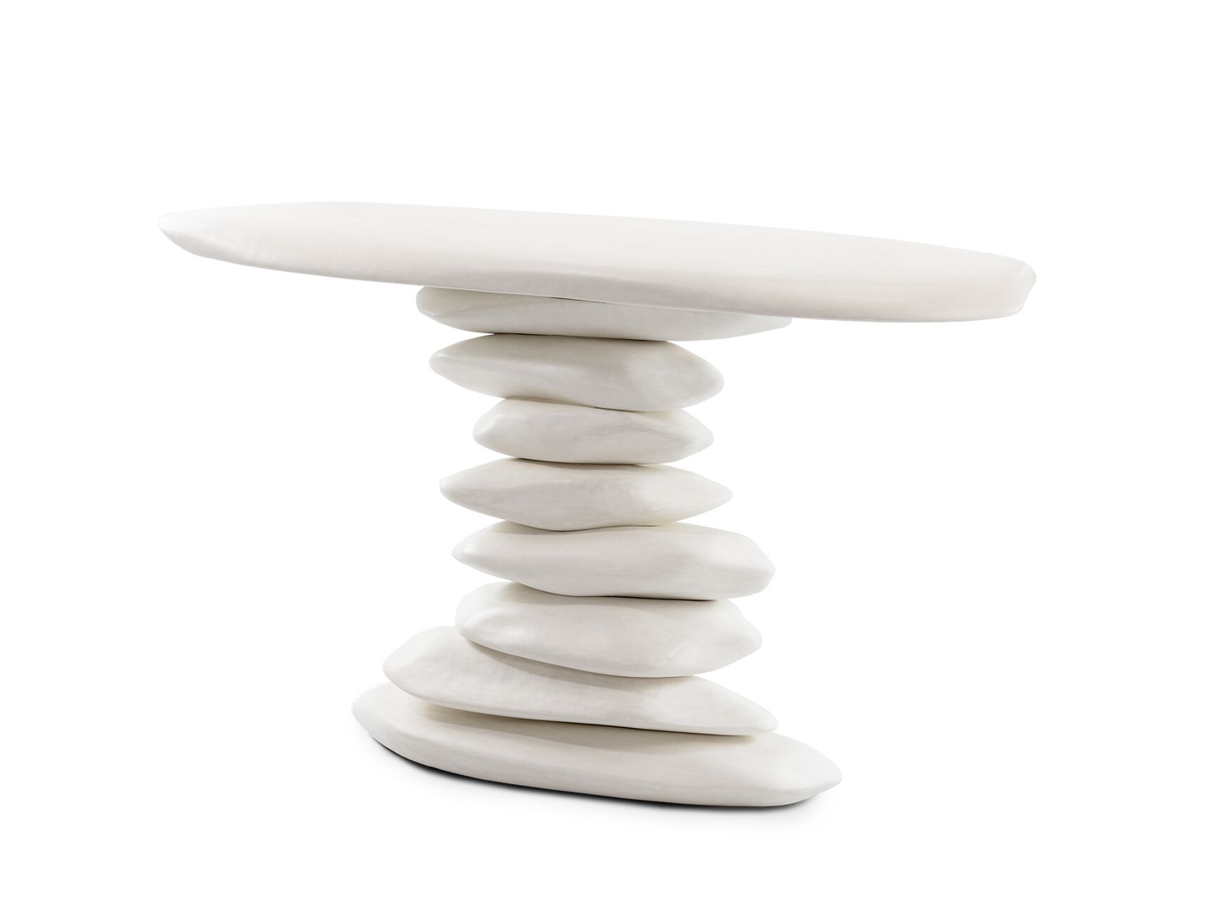 Деревянная овальная консоль JOSÉ LEITE DE CASTRO SLATE ARCH-00017755