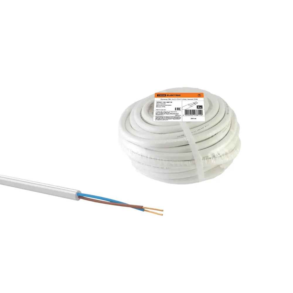 Провод TDM Electric ПВС 2х1.5 20 метров для бытовой техники 84574140 STLM-1575007 - Вид №2