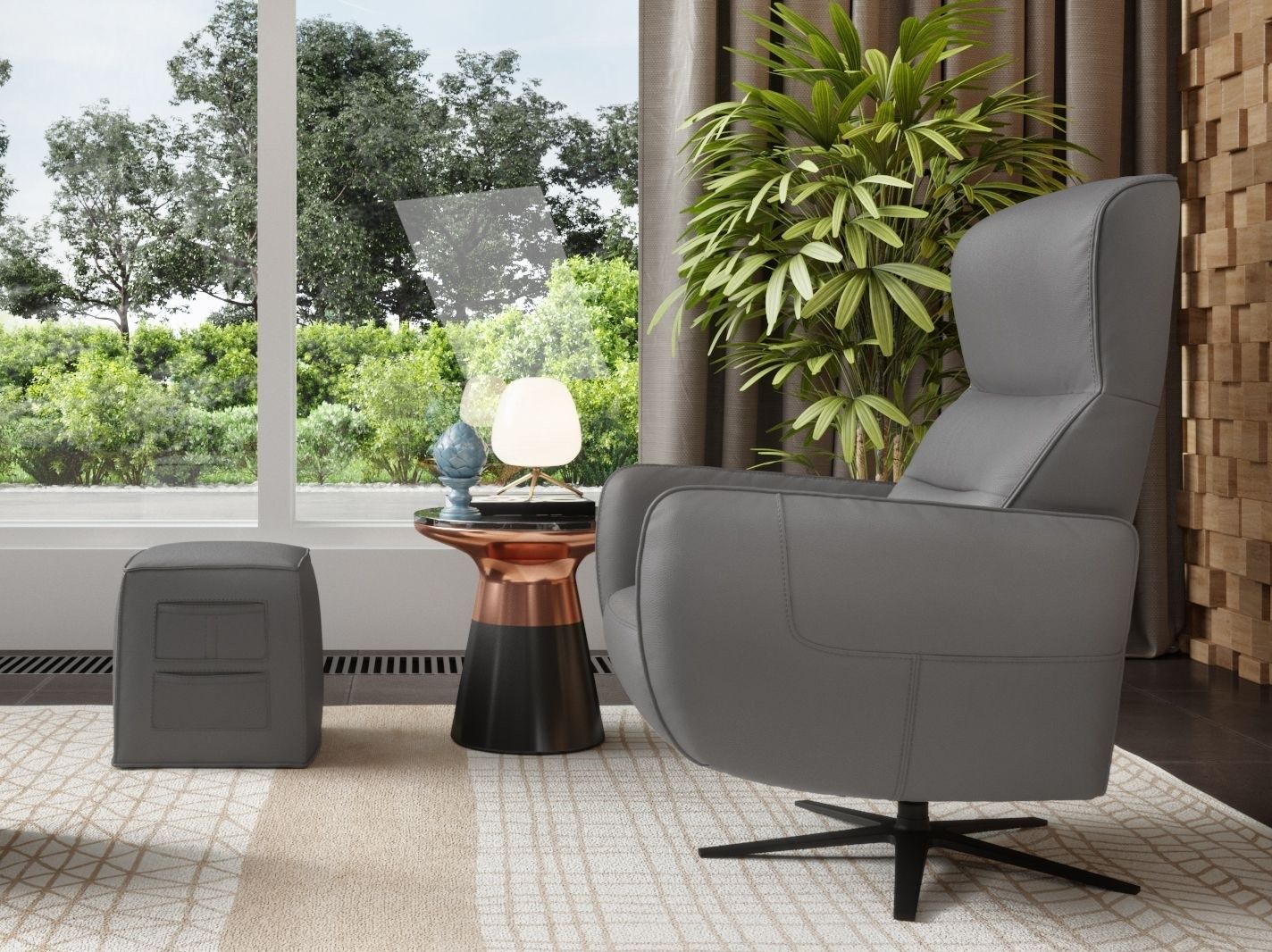 5-спицевое кожаное кресло с подлокотниками Sofanella Lucera ARCH-00093454 - Вид №5