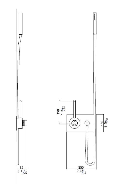 Смеситель для душа из нержавеющей стали с ручным душем MGS ARCH-00064816