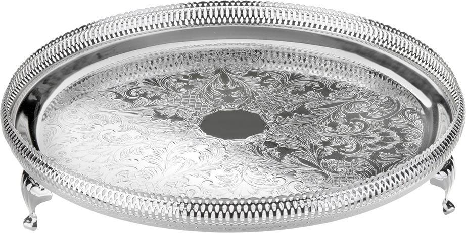 10611769 Queen Anne Блюдо круглое на ножках Queen Anne 35см, высокий борт, сталь, посеребрение Сталь нержавеющая с посеребрением 