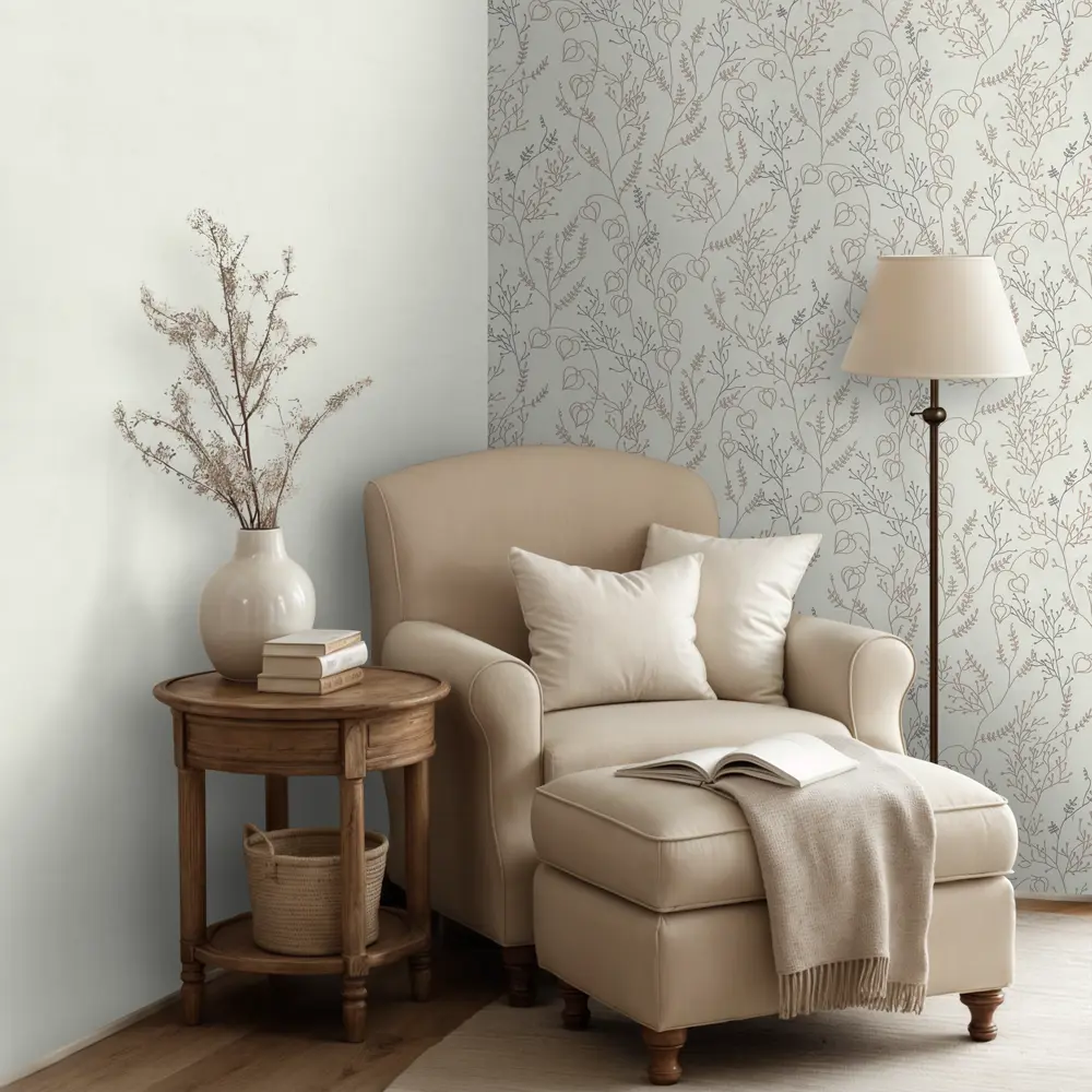 Флизелиновые обои Euro Decor Physalis белые рельефные 1.06 м 89426579 STLM-1569026 - Вид №4