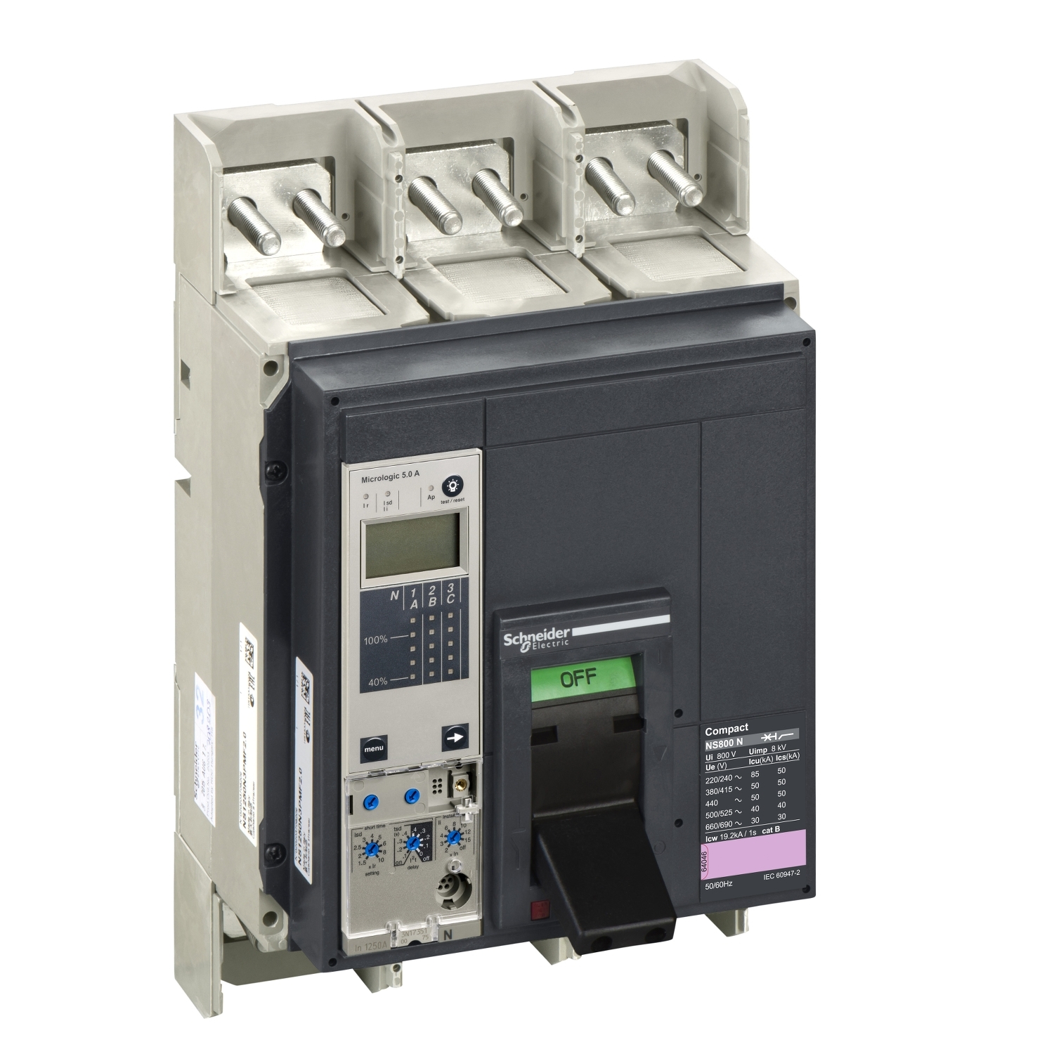 33333 Силовой автомат NS 800, Micrologic 5.0 A, 50кА, 3P, 800А Schneider Electric Compact 