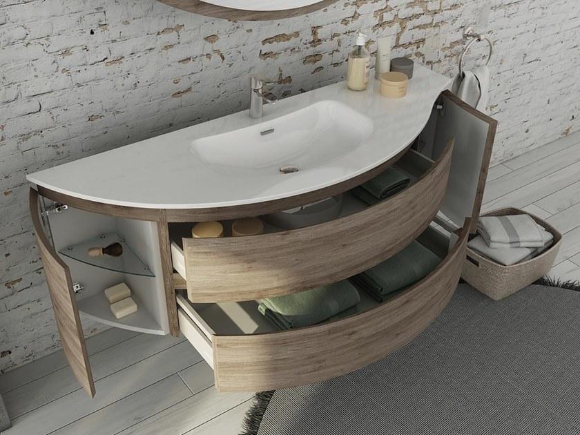 LEGNOBAGNO Подвесная тумба под умывальник из HPL с зеркалом Freedom curvo sun-id-1456831 - Вид №1