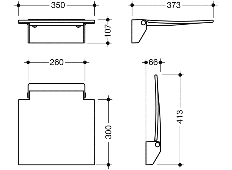 950.51.20590 Складное сиденье 350 HEWI System 800 K  - Вид №22