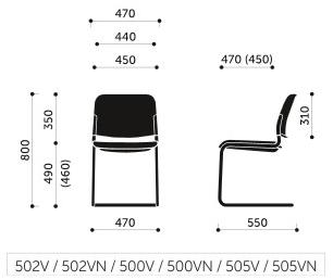 profim Штабелируемый консольный стул для конференций из ткани с подлокотниками Zoo sun-id-1502238 - Вид №2