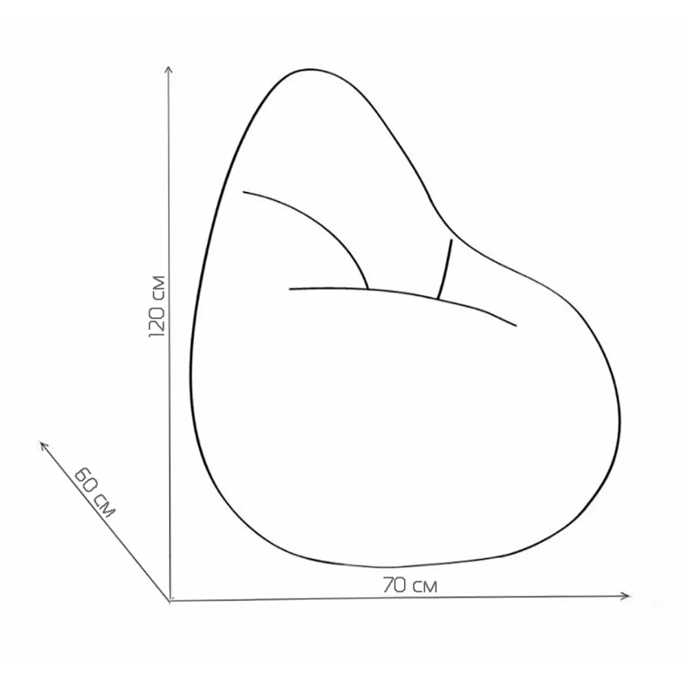 Кресло-груша Seasons полиэстер цвет ультрамарин 120x70x60 см STLM-2210782 - Вид №4