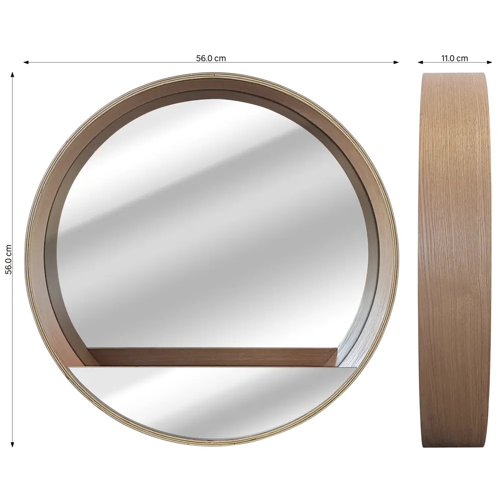 Зеркало INSPIRE Nordik Tableto Oak с дубовой рамкой 56 см 86484813 STLM-1454760 - Вид №8