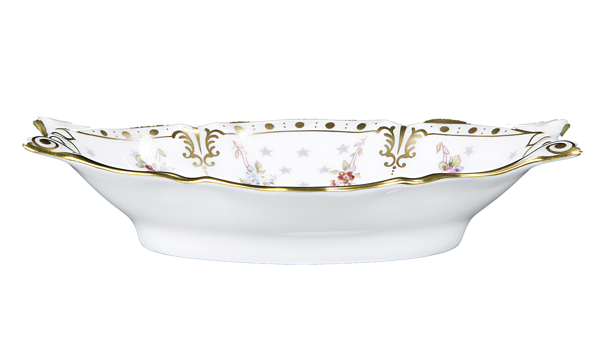 60352 Royal Crown Derby Блюдо овальное с ручками Royal Crown Derby "Роял Антуанетта" 14см Фарфор костяной  - Вид №1