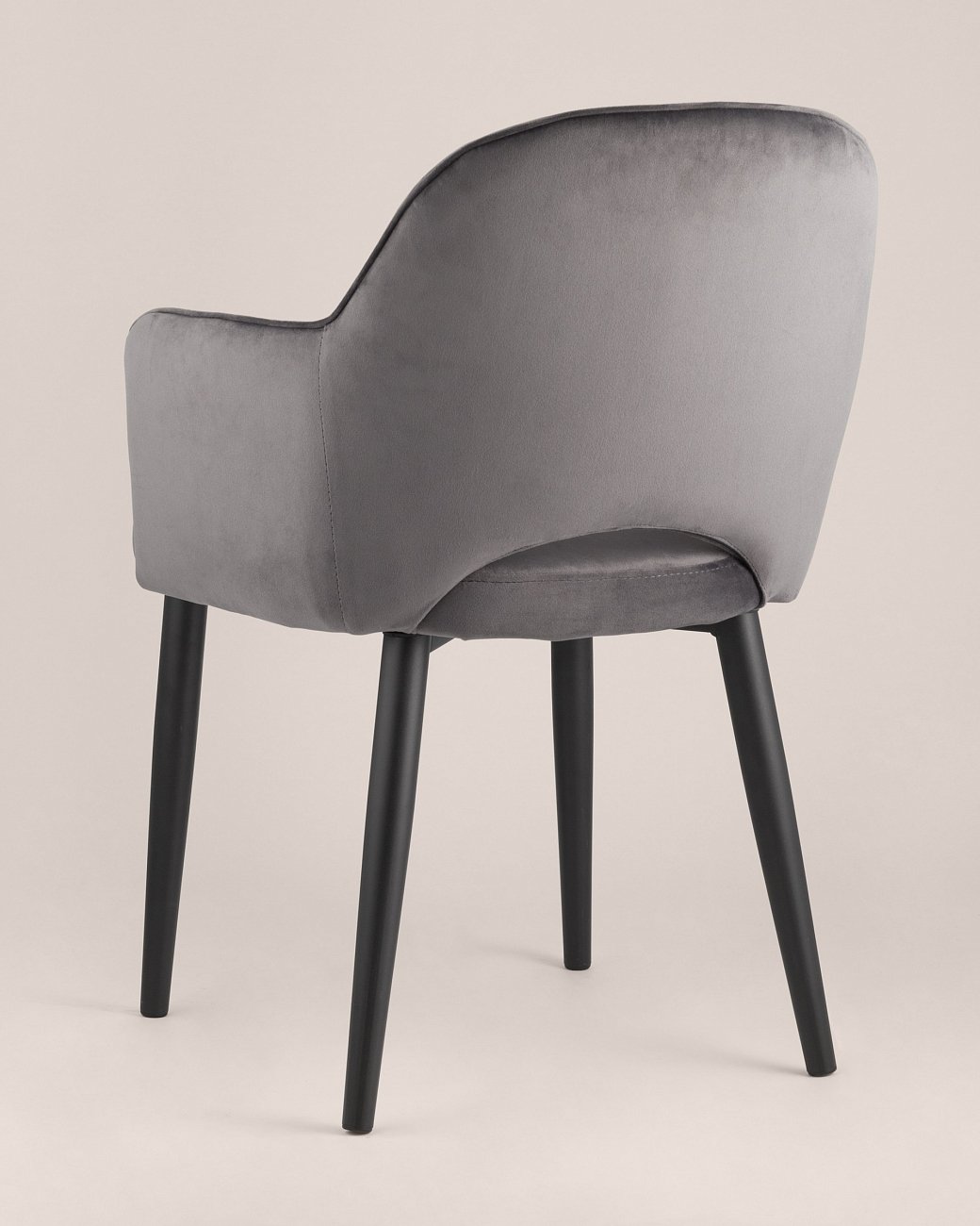 Стул с подлокотниками мягкий серый с черными металлическими ножками "Венера" STOOL GROUP ДИЗАЙНЕРСКИЕ 00-3881945 Серый  - Вид №3