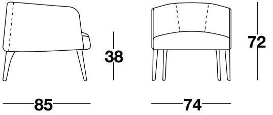 Frigerio Salotti Кресло с обивкой из ткани с подлокотниками Jackie sun-id-1418545 - Вид №2