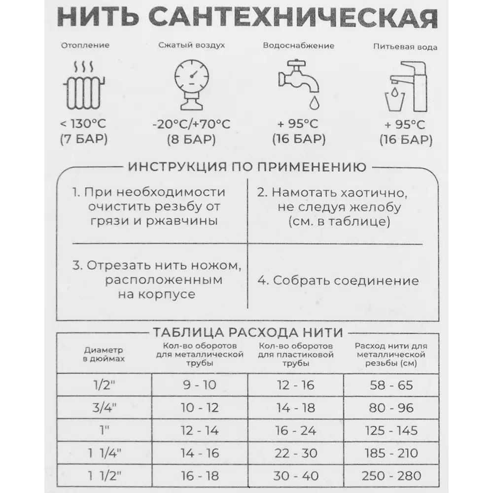 Сантехническая нить Santreyd MPF для герметизации резьбовых соединений 20 метров 86867050 STLM-0072247 - Вид №6