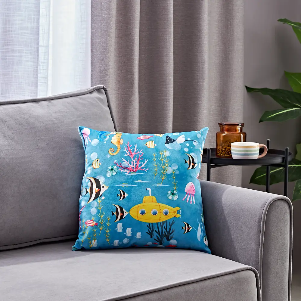 Декоративная подушка Seasons Рыбы 40x40 см цвет голубой STLM-2112350 - Вид №3