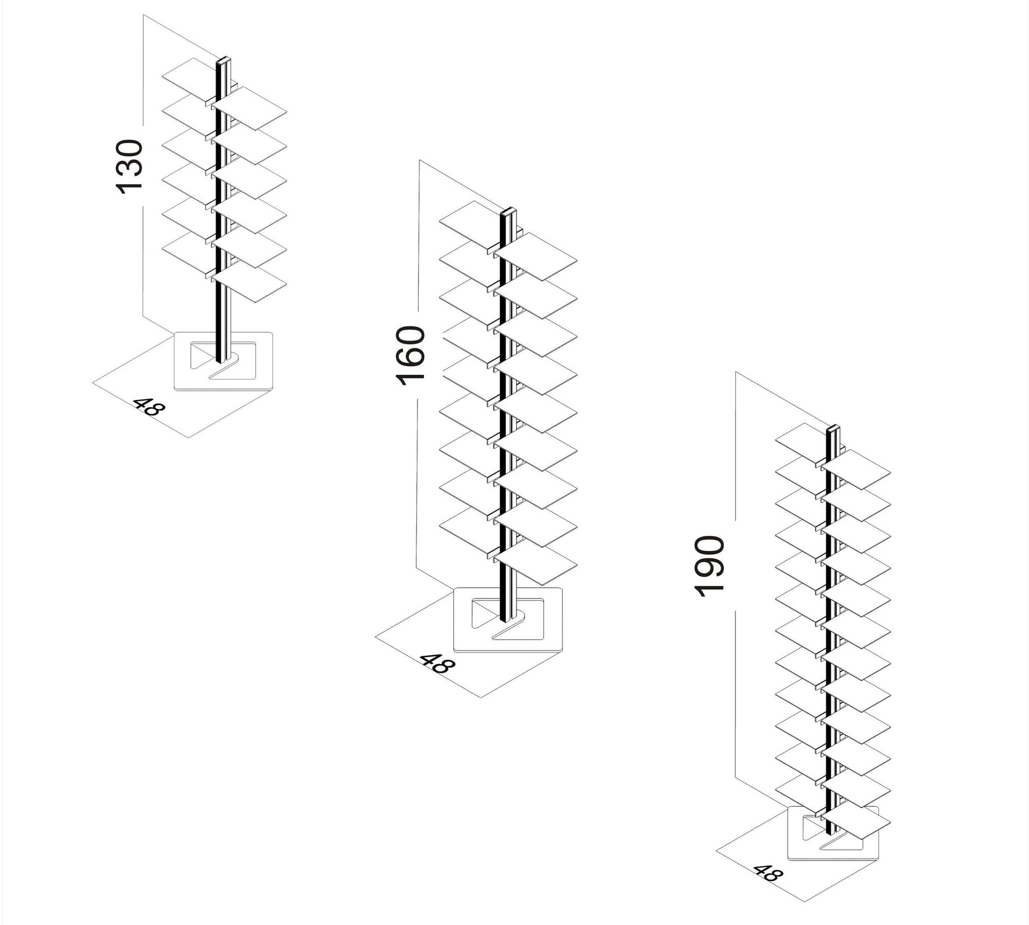 STUDIO T Самонесущий открытый книжный шкаф Inuno Dal18b - Вид №3