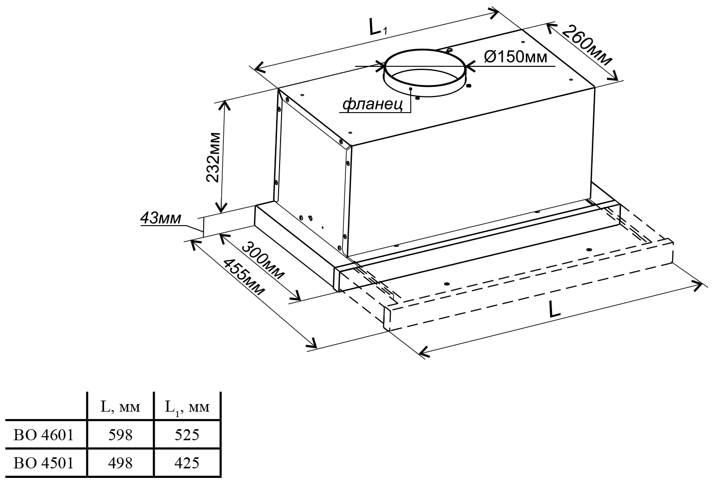 1182179 Вытяжка телескопическая Gefest ВО 4601 К12 белый/белый STDN-0035766 - Вид №12