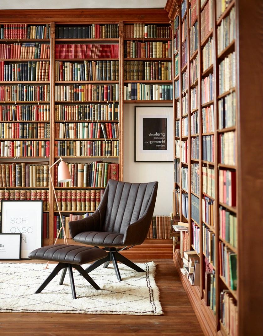 Freifrau Кресло на козелке в коже с подлокотниками Rubie sun-id-1456147 - Вид №2