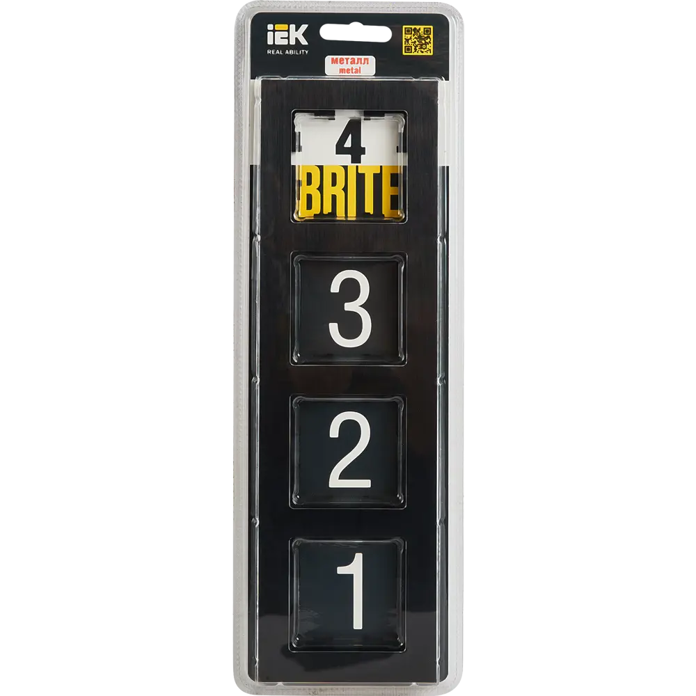 Рамка IEK Brite-4 для розеток и выключателей в черном металлическом исполнении 87761325 STLM-1108150 - Вид №3