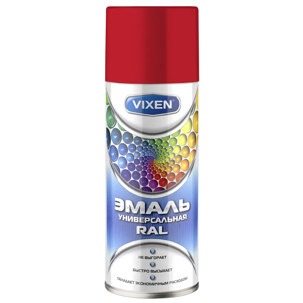 Эмаль аэрозольная алкидная цвет красный 0.52 л VIXEN STLM-2139675