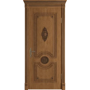 Дверь межкомнатная глухая с замком и петлями в комплекте Грета 70x200 см ламинация ПВХ цвет дуб аурум