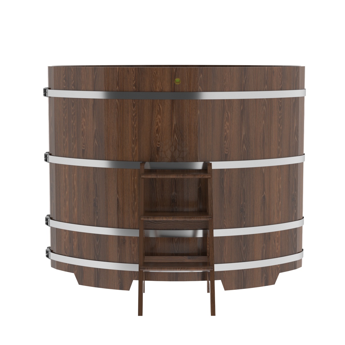 1315 Купель овальная из дуба 1,02х1,68х1,4 морёная Alyarus  - Вид №3