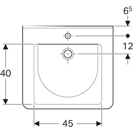 128665000 Раковина Geberit Renova Comfort Square, безбарьерная Geberit  - Вид №20