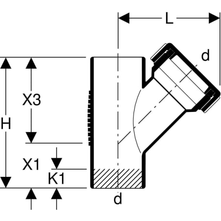 310.345.14.1 Ревизия Geberit Silent-db20 45°, с круглым окном технического обслуживания Geberit  - Вид №2