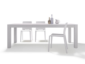 Выдвижной прямоугольный обеденный стол из белого ясеня