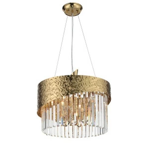 Люстра хрустальная подвесная золото ST Luce Tefina SL1100.303.06 ST LUCE ДИЗАЙНЕРСКИЕ, TEFINA 00-3834400 Золото;прозрачный