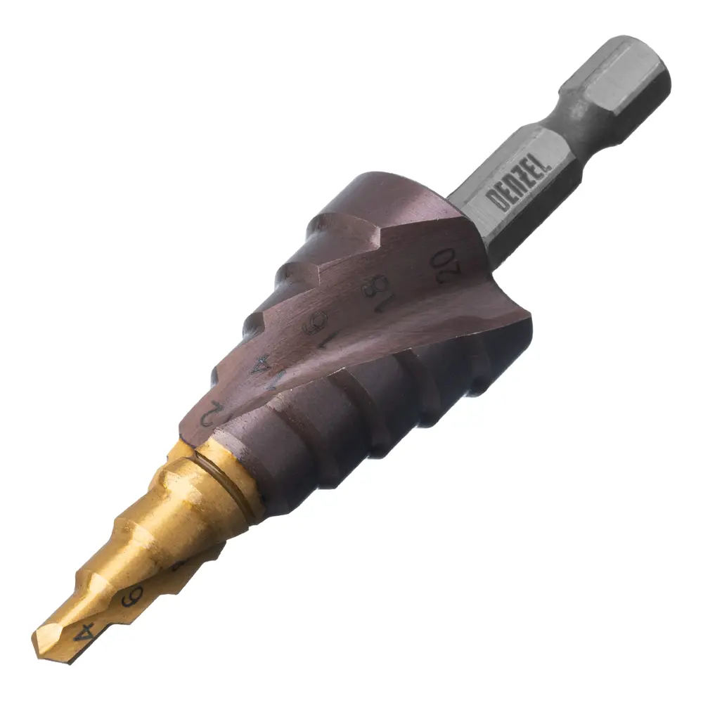 Ступенчатое сверло по металлу Denzel 723613 4-20 мм 89433280 STLM-1568784