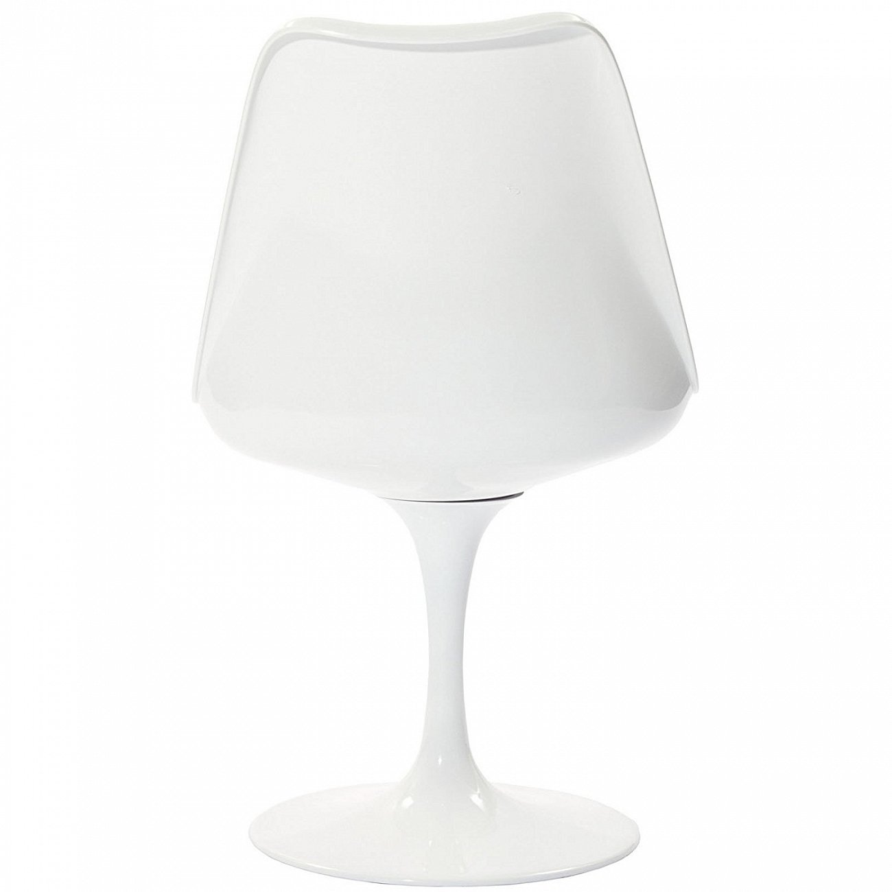 Стул пластиковый белый с красной подушкой Eero Saarinen Style Tulip Chair SOHO DESIGN ДИЗАЙНЕРСКИЕ, TULIP 131548 Белый;красный  - Вид №3