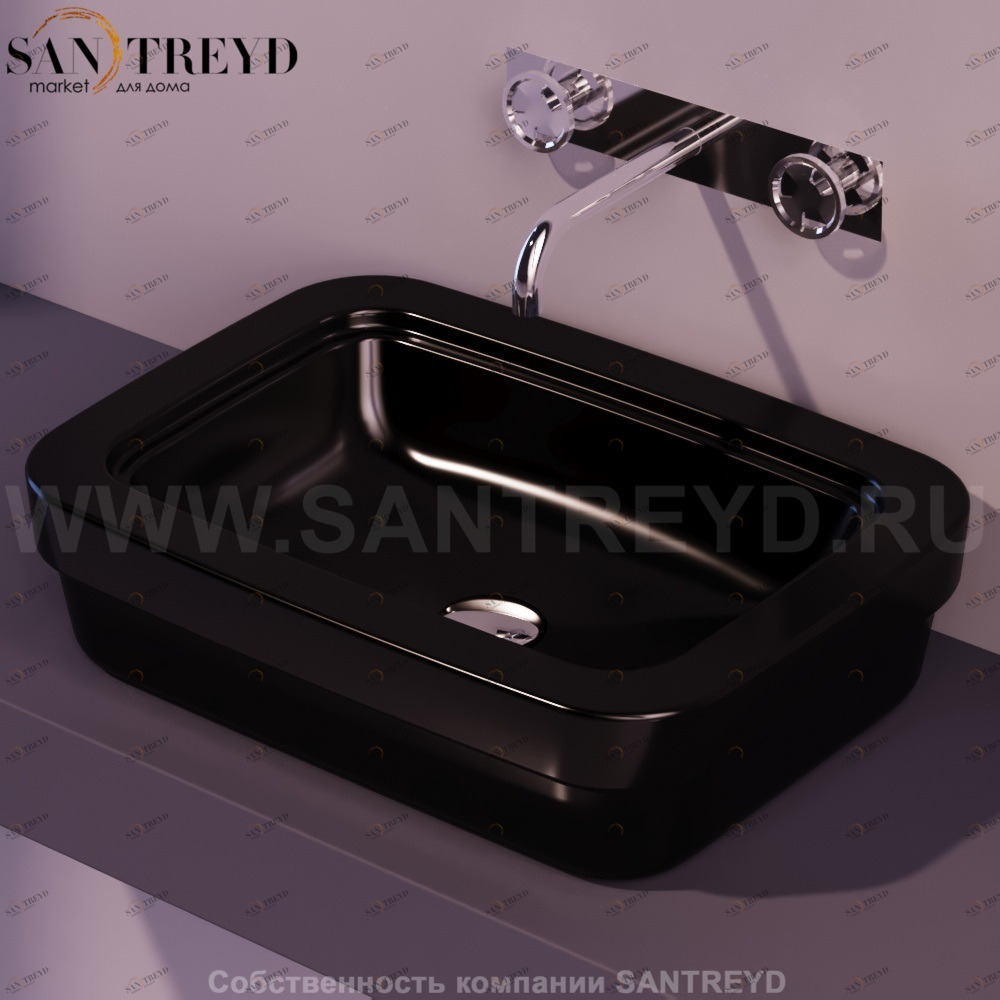 EVO10NERO Накладная раковина на столешницу  прямоугольная Simas Evolution