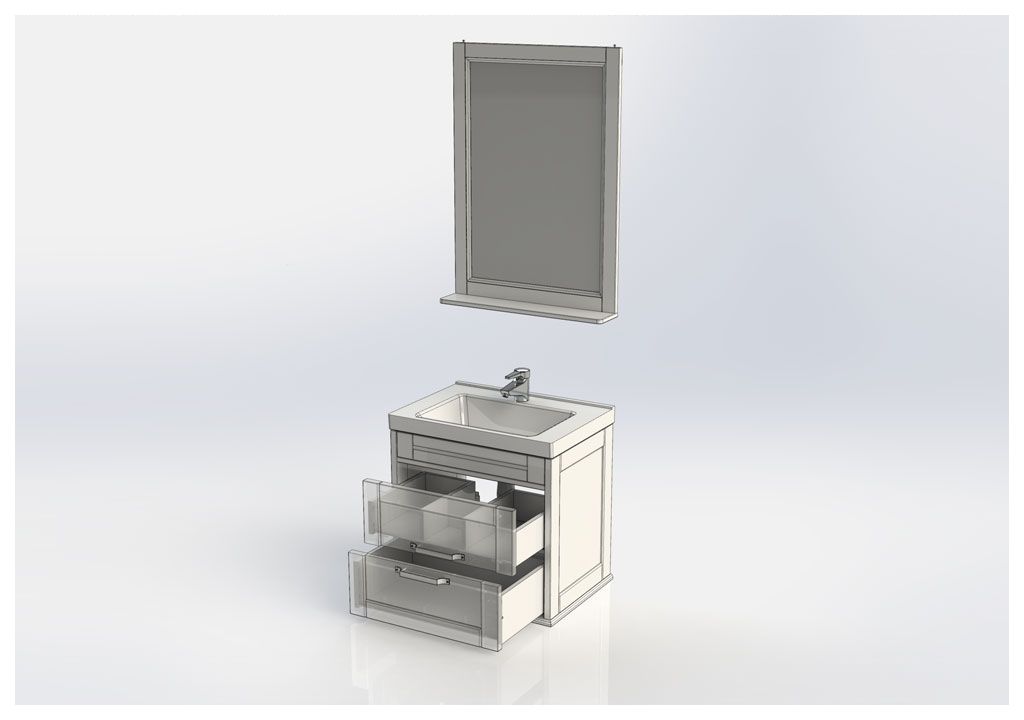 Мебель для ванной Aquanet Денвер 65 белый 00203637 - Вид №10