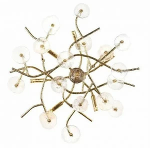 Possoni Illuminazione Потолочный светильник из натуральной латуни со стеклом In bloom 1080/6pl