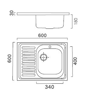 HBD6060R Кухонная мойка , сталь микродекор Haiba  - Вид №2