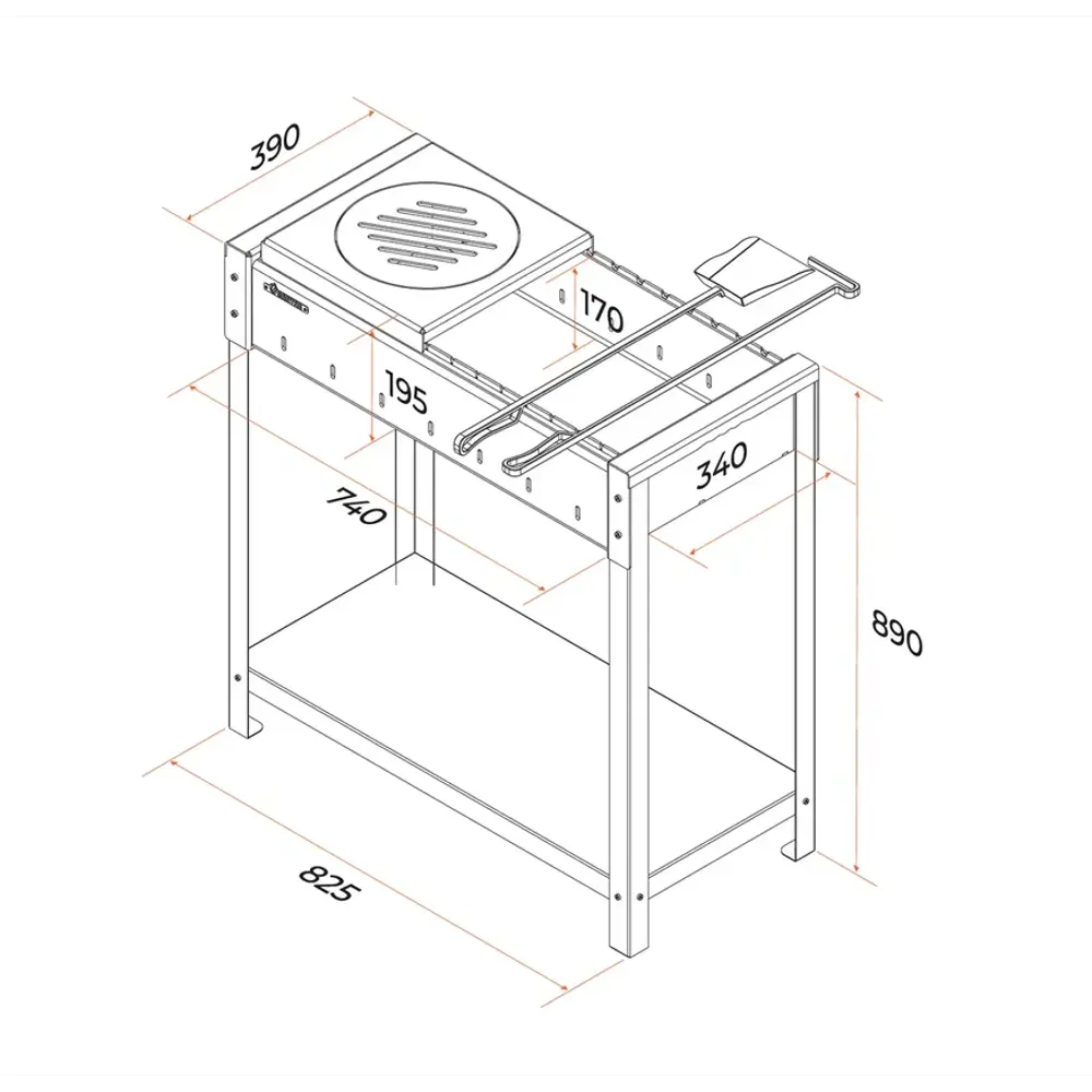 GRATAR Кавказ 74M - стационарный мангал для идеального шашлыка 89358377 STLM-0960016 - Вид №8