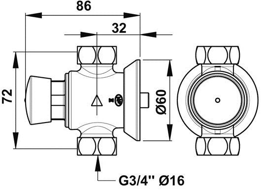 Порционный кран Presto P 50 38022 для душа 38022.0 - Вид №1