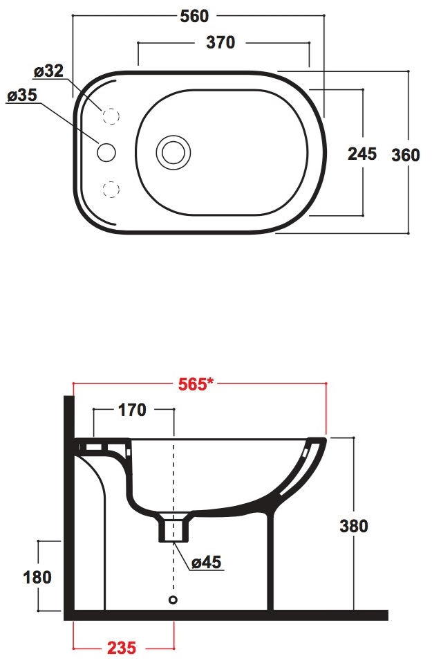 Rub210101 Биде напольное RUBINO Olympia Ceramica - Вид №2