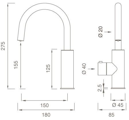 Ceadesign Открыть / закрыть кран для мгновенно очищенной воды Milo360 Mil 214 - Вид №2