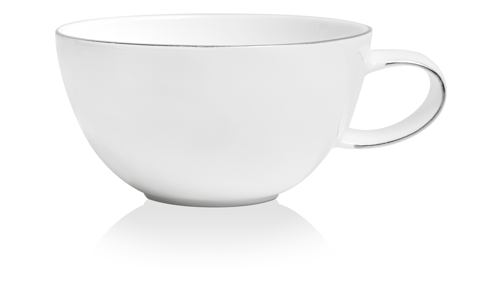 10640232 Mix&Match Чашка чайная с блюдцем Mix&Match Синергия. Платиновый кант 250мл, фарфор Фарфор костяной  - Вид №1