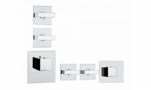 Z033203 + Z030203 000 Смеситель & запорный кран Rectangular 3 Outles (with diverter) HP BOSSINI