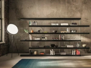 Lago Самонесущий открытый книжный шкаф из дерева и стекла Air