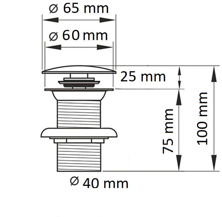 Донный клапан для раковины Черный матовый без перелива LAB.Space sun-id-3004126 - Вид №3