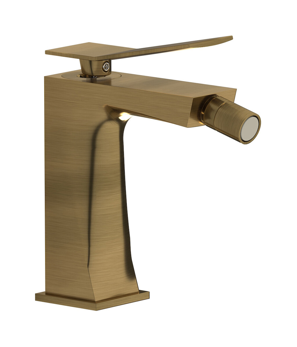 Смеситель для биде на 1 отверстие в комплекте с донным клапаном. WE ARE IB wa706is Modern Bronze Wave