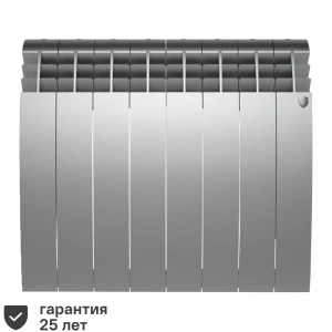 Радиатор секционный Royal Thermo Biliner 500/87 8 секций боковое подключение биметалл серый
