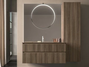 Cerasa Подвесная деревянная тумба под умывальник со шкафом Segno