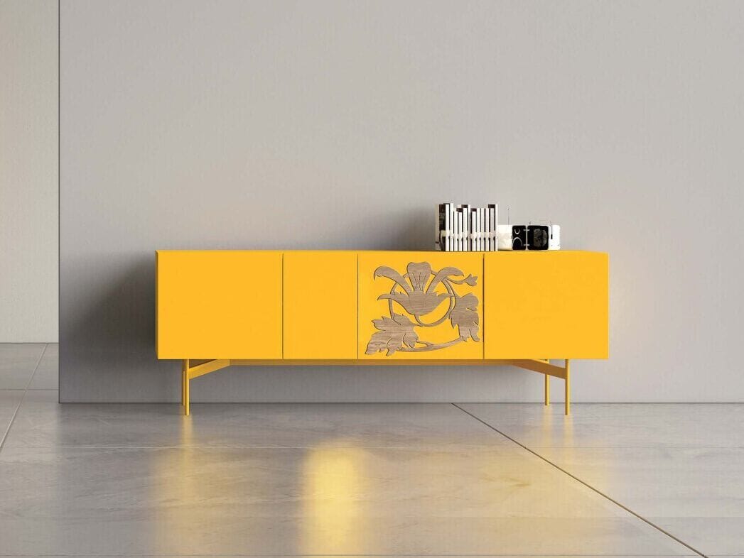 Деревянный шкаф с распашными дверями Voltan барельеф ARCH-00009801 - Вид №1