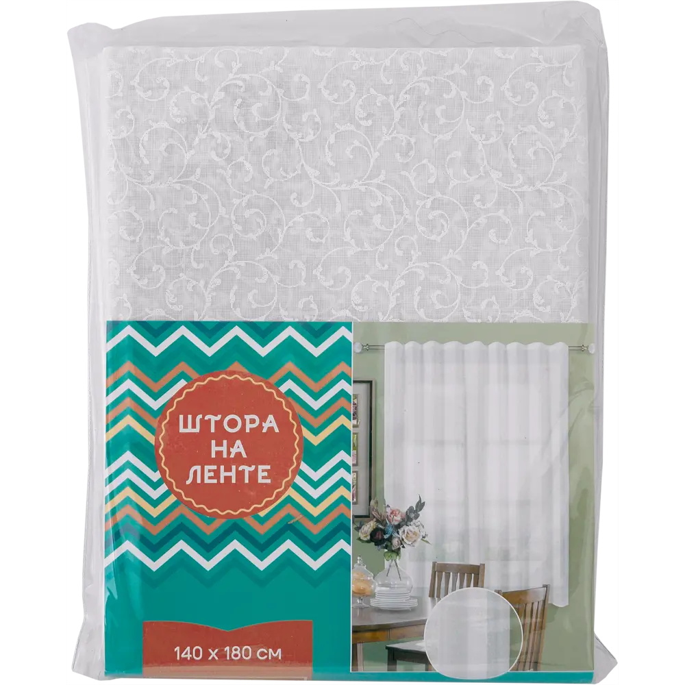 Тюль на ленте «Симфония» 140х180 см цвет белый GARDEN STLM-2208130 - Вид №6