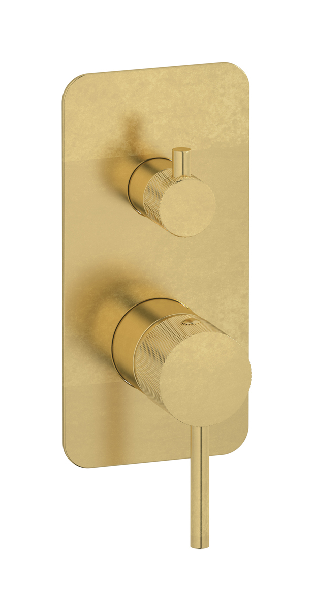 Встроенный смеситель для душа с двухходовым дивертером. WE ARE IB id310on Natural Brass Industria