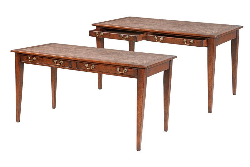 0045-57 Коричневый кожаный письменный стол ijlbrown  - Вид №4